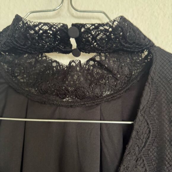 NWOT Express Elegant Black Lace Dress Mock Neck Size S - Picture 12 of 15